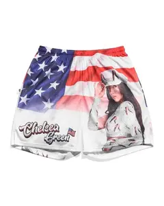 WWE Men Wrestling Shorts Chelsea Green American Flag Print Streetwear Casual Summer Gym Sports WWE Athletic Loose Fit Comfortable Unisex Fashion Trendy