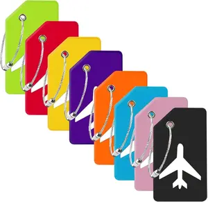 8 Pack Silicone Luggage Tag for Suitcases with Stainless Loop, TSA Approved, Privacy Protection Travel Essentials Bag Tags, Mixed Color