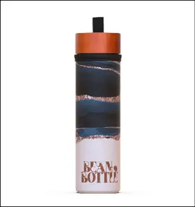 BEAN BOTTLE - Double Walled Glass Coffee Tumbler (Blue Glitter)