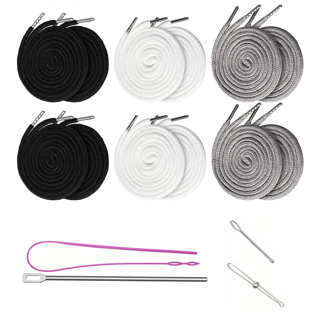 12-Pc Personalized Adjustable Sweatshirt Drawstrings with 4-Pc Removal Tool for Easy Replacement, Fit for Sweatpants, Hoodies
