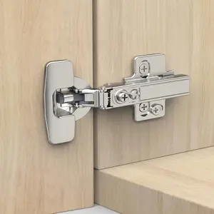 10 Pack Frameless Full Overlay Soft Close Concealed European Hinges, Self Closing Nickel, 105° Open Angle 4D Adjustment, Speed, Clip On, Stainless for Cabinet Door