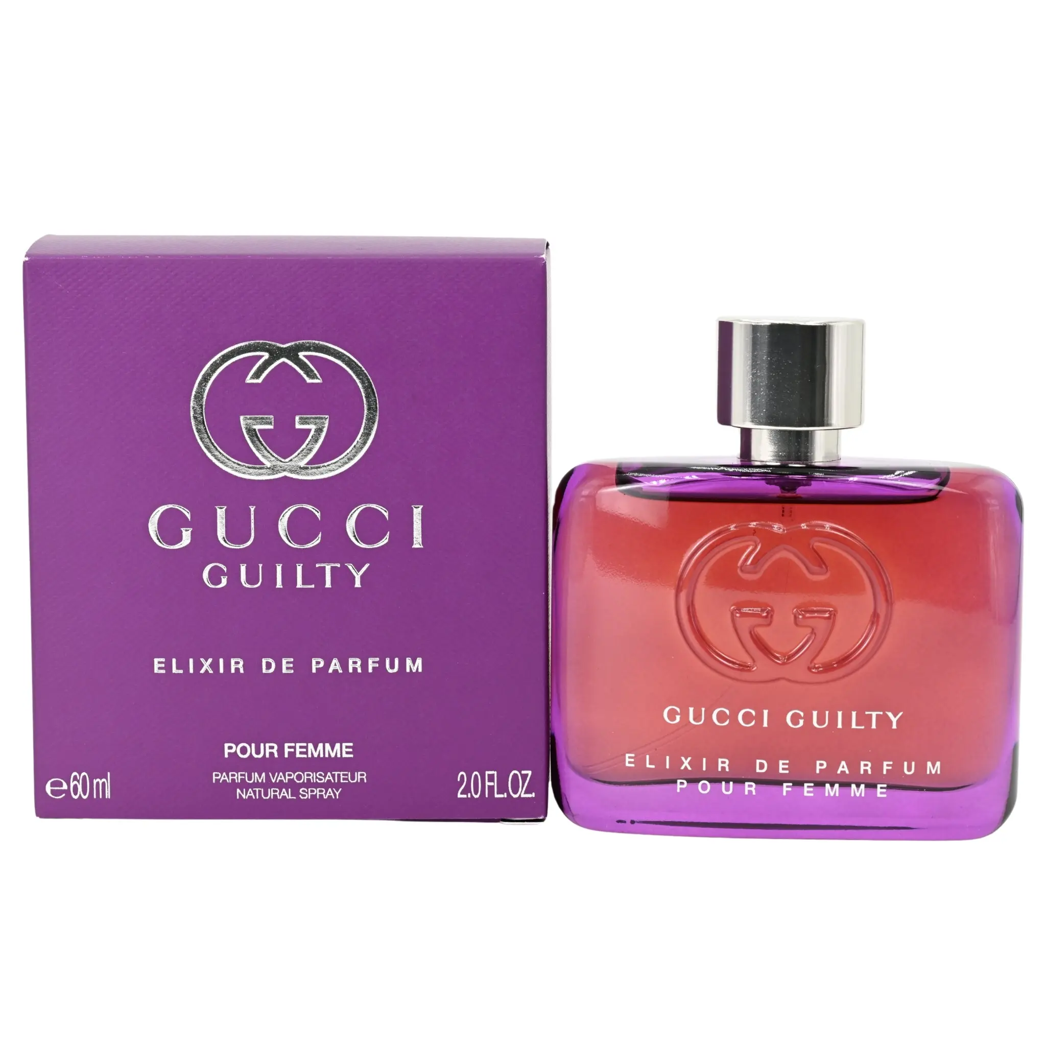 GUCCI Guilty Elixir De Parfum - Women's Luxury Full-Size Floral Amber EDP Liquid Perfumes, 2.0 oz Strong Elegant Scent, New in Box, Floral Amber Scent, Floral Scented Perfume, Beauty Perfume