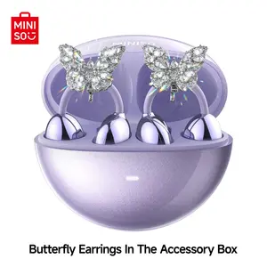 MINISO Wireless Earphone, Clip-on Earbuds, Open-ear Wireless BT Headphones with Mic, Noise Cancelling, Waterproof Sports Ear Buds, Comfortable for Ears & Glasses Wearers, Audio, Wireless Music Earphones