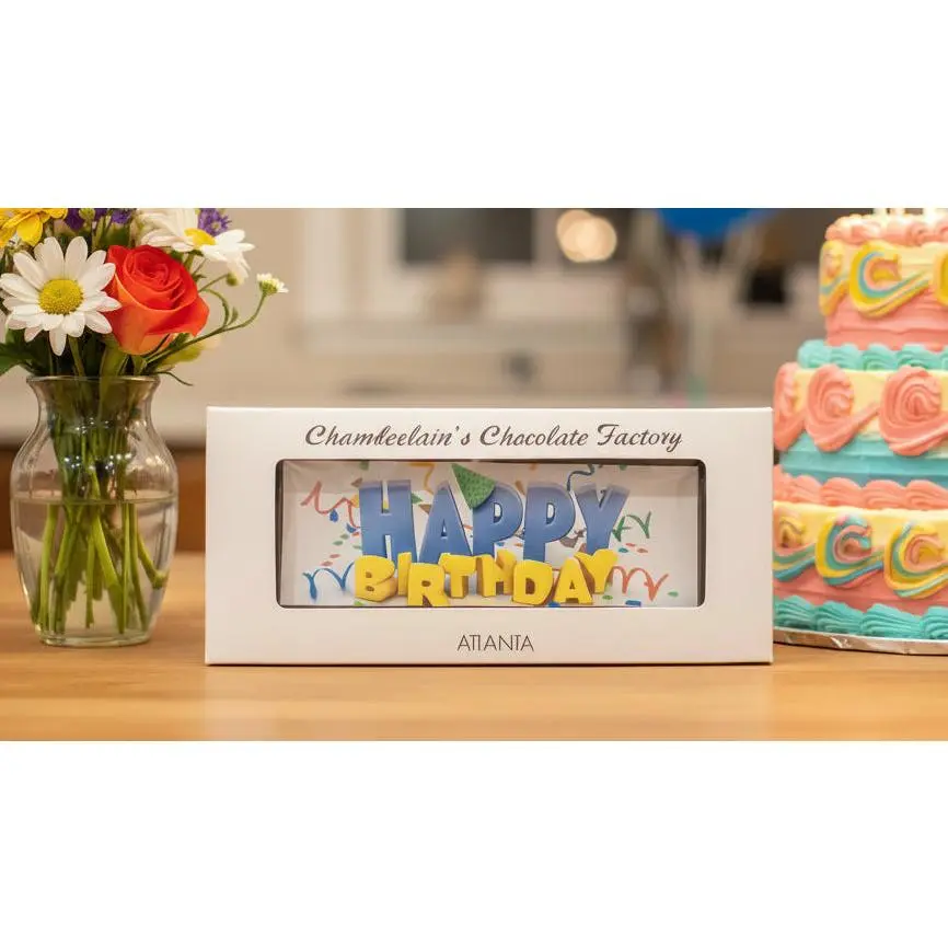 Happy Birthday Handcrafted Chocolate Bar with Edible Image