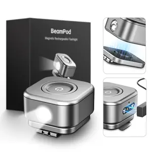 【VoltX】BeamPod mini rechargeable keychain magnetic clip flashlight, 400-lumen EDC LED light, 6-mode 260ft beam, IP68 waterproof aluminum body, 20-hour ultra-long battery life, car repair, electrician, outdoor camping, pet lover