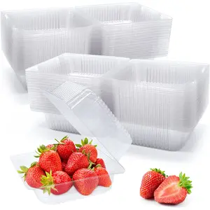 100 Pack Clear Plastic Take Out Container,Square Hinged Food Container,Dessert Clamshell Containers with Lids for Hamburgers,Cakes,Sandwiches,Pasta,Chips Haawooky
