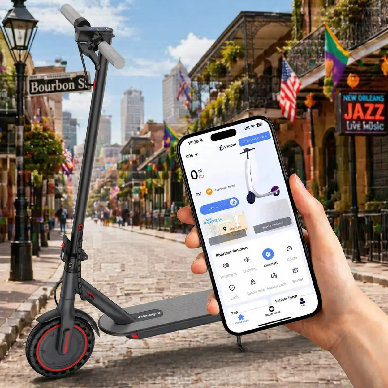 Ladped Lightweight Foldable Electric Scooter - 350W Motor, 19 MPH Speed, 16-mi Range, App-Controlled, 8.5" Puncture-Proof Tires, Ideal for Summer Wins, Father's Day Gift, Lightweight Foldable Scooter