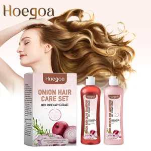 Hoegoa Onion & Rosemary Shampoo & Conditioner Set, Nourishing Haircare for Adults, Repairs Dry Frizzy Hair, Smoothes and Adds Shine, duo box keratin