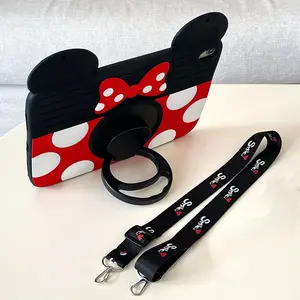 Cute iPad Case with Hidden Stand, Anti-Drop Strap, Compatible with iPad A16, Mini 6, Pro Air 4-7, M2/m3 Air, Samsung Galaxy Tab