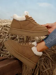 Women's Winter Casual Cotton Shoes, Soft Plush Lining, Ideal for Daily Wear, Comfortable Outdoor Footwear, Fashionable Ladies' Boots