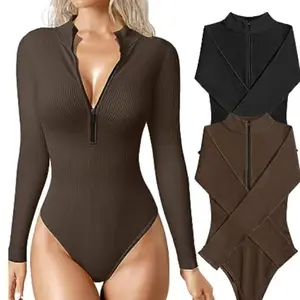 Long Sleeve  Bodysuit- Slimming with  Zipper