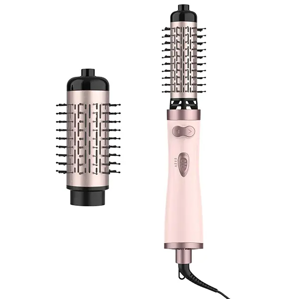 ANWA Rotating Hair Dryer Brush, 4-in-1 Hot Air Styler and Rotating Brush, Rotating Blow Dryer Brush with 2 Detachable Brushes(1.5"& 2"), Pink