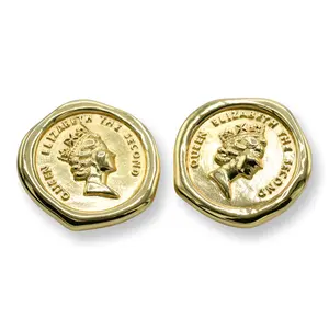 Big Queen Earrings -  Featuring Queen's Head Design, Gold Color, Elegant and Stylish Accessory