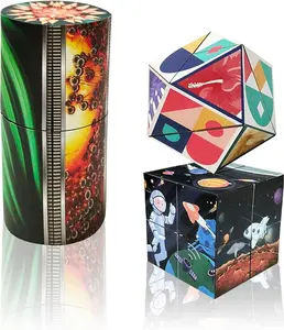 3 Pack 3D Magic Flip Infinity Cube Fidget Toy Set  Transforming Puzzle Cubes for Stress & Anxiety Relief Anti Stress Sensory Desk Toys for Kids & Adults Cool Gift Ideas