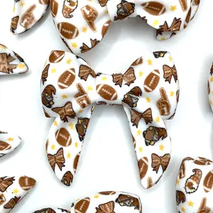 1pc Football Girly 3D Silicone Focal Beads - Bow Shape Beads for Beaded Pens Gnome Shape Bowknot Croquette