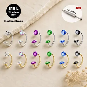 6PCS-Viral TikTok Septum Ring – Cute 18G Nose Hoop Jewelry for Cartilage, Daith, Helix & Septum Piercings
