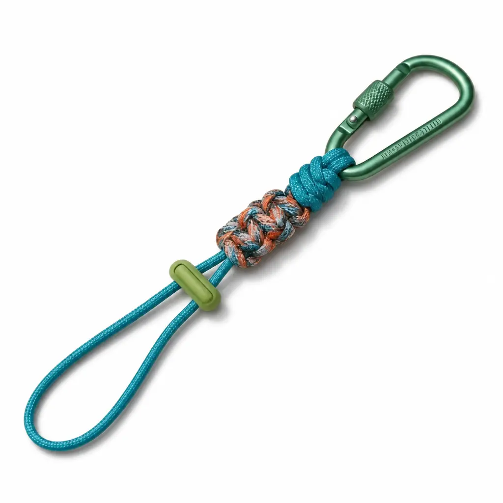 2PC Multifunctional Paracord Bottle Carrier & Hat Clip, Anodized Aluminum Lock D-Ring Hook for Backpacks, Travel Gear Hanging Strap Compatible with Water Bottles Under 8.5cm (Orange Soda)
