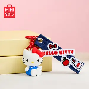 MINISO HK Denim Keychain: Cute SR Cartoon & Anime Character Accessory, Perfect Valentine's Day Gift for Girls, Best Friends, Bag Charms, Backpack Decor, Kawaii Fashion Souvenir, Licensed Collection for Women and Teens