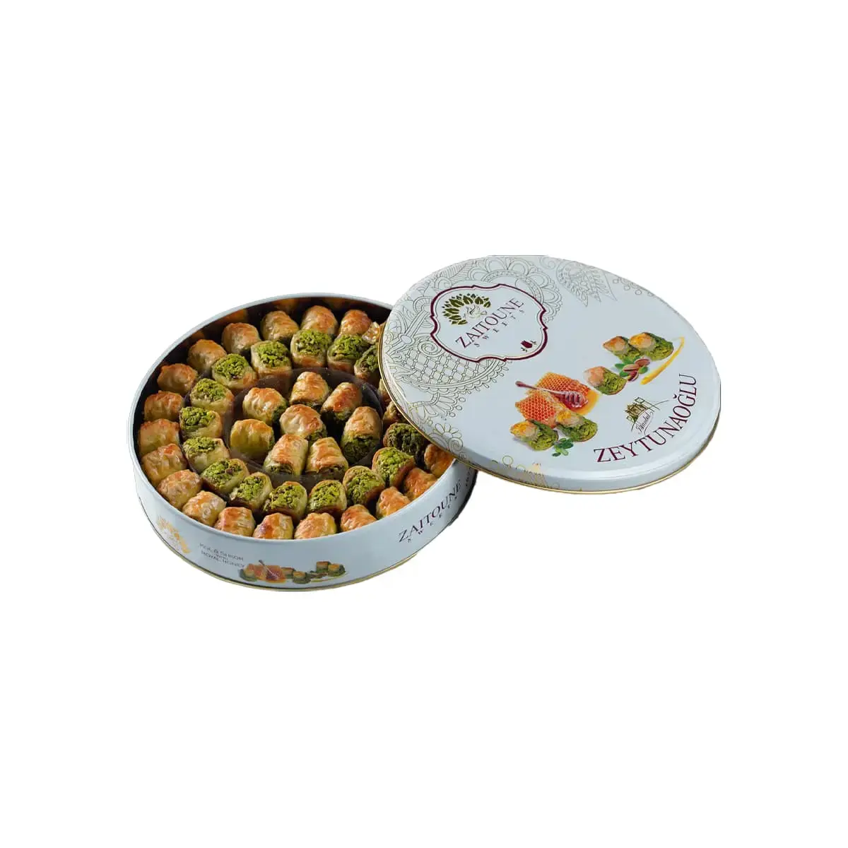 Zaitoune Sweets Kol & Shkor Honey Baklava - 500g Pistachio-Filled Crispy Biscuits in Honey Syrup