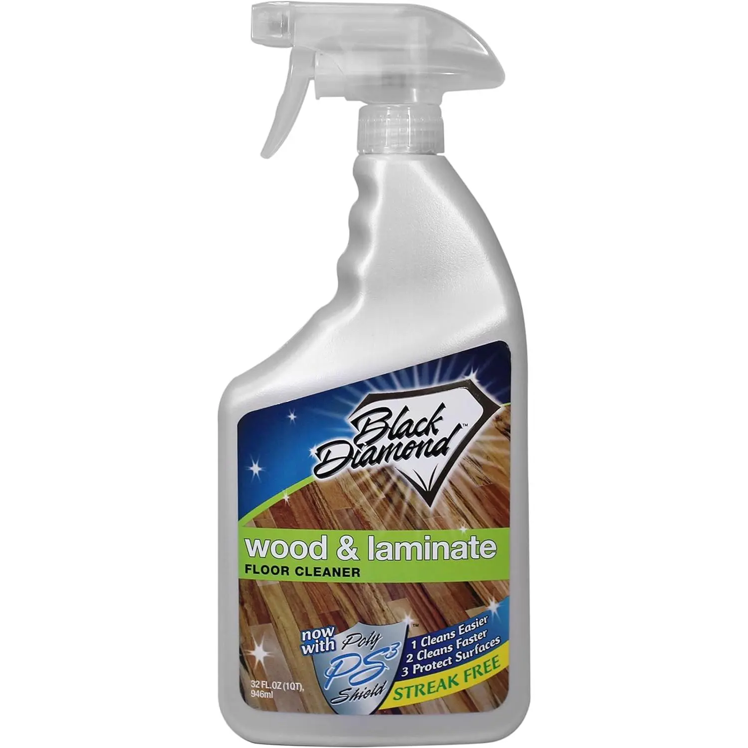 Black Diamond Laminate Floor Cleaner and Hardwood Floor Cleaner Spray - Versatile Solution Safe for Vinyl Floors, Wood Floors, and Engineered Hardwood Floors - 1-Quart.