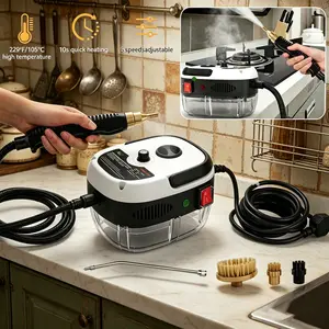 2500W Heavy-Duty Portable Pressure Washer, Chemical-Free Handheld Deep Cleaning Power Tool for Car Detailing, Home Use, with Multi-Surface Compatibility & Attachments