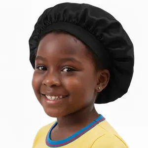 DONNA Comfort Band Kids Bonnet – Soft & Silky Satin Sleep Cap for Girls, Wide Elastic Band Design, Gentle Hair Protection for Children, Stays On All Night