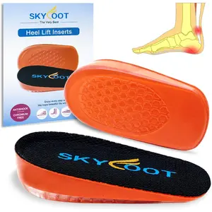 Skyfoot Orthopedic Heel Lift Inserts, Shock Absorption and Cushioning Height Increase Insoles for Achilles Tendonitis Relief, Heel Spurs, Heel Pain and Plantar Fasciitis (Large - 4\/5" Thick)