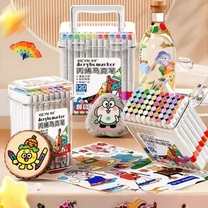 24/36/60/80 colors Acrylic Paint Marker Pen Set,Quick-drying With Portable Case,Washable Multi-Purpose Markers for Painting, Coloring