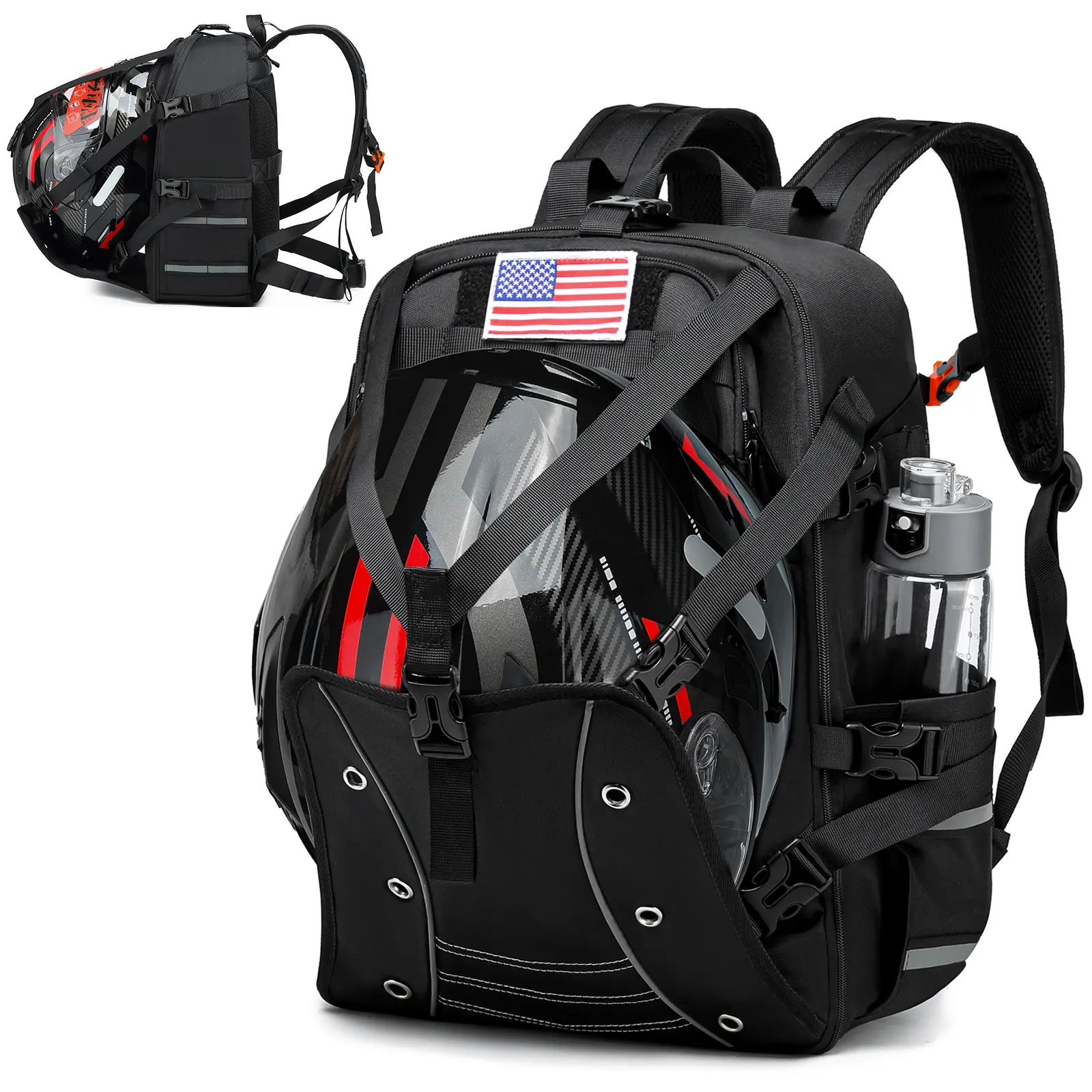 Motorcycle backpack helmet bag, large-capacity waterproof men's helmet backpack, motorcycle accessory helmet storage backpack