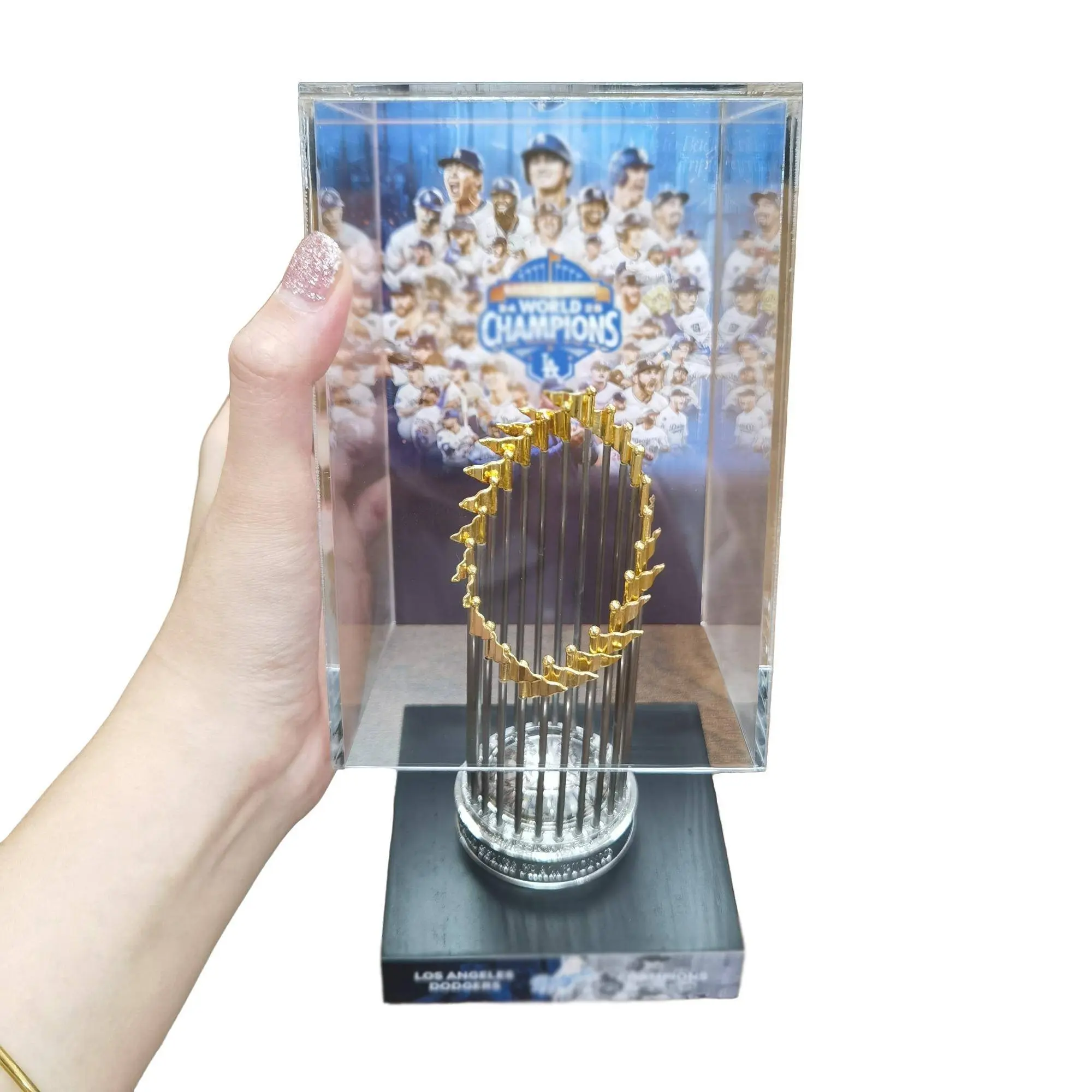 1990-2025 Classic Baseball Trophy Replica Set with Display Box - Fan Collectible Gift for Baseball Enthusiast