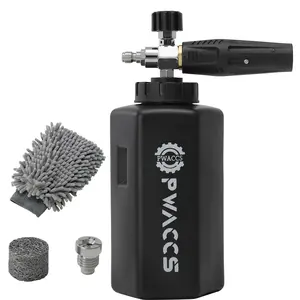 PWACCS Foam Cannon for Pressure Washer, Adjustable Car Wash Foam Cannon, Big Mouth Snow Foam Lance with 1/4" Quick Connect, Thick Foam Power Wash Foam Blaster 1.5 L, Additional Orifice Nozzle 1.1mm