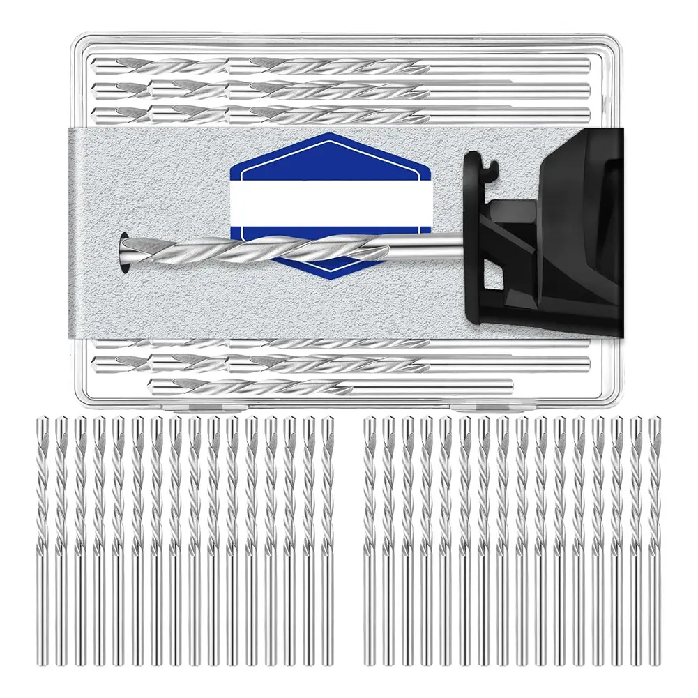 QYKF 50 Pcs 1/8 Inch Spiral Saw Tip Drywall Cutting Bits, Guide Point Drill Tools for Woodworking & Drywall Projects