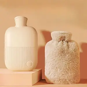 Cozy & Durable Hot Water Bottle With Soft Cloth Cover-1000ml Explosion-Proof,Non-Slip Grip for Perfect for Menstrual Pain Relief