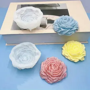 3D Peony Flower Silicone Candle Molds, DIY Aromatherapy Wax Molding Materials, Kitchen Baking Tool, Chocolate Baking Mold, Peony Silicone Mold, Epoxy Resin Mold for Party Home Wedding Decoration