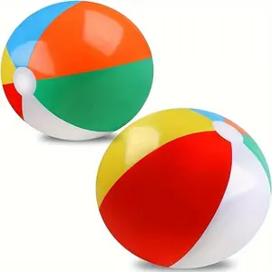 Inflatable Beach Ball, PVC Pool Toy, Inflatable Pool Floaters, Birthday Party Supplies, Summer Decoration, Rainbow Design Pool Party Essentials for Swimming Pool and Water Games