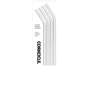 Corkcicle Clear Glass Straws 4 Pack in Clear