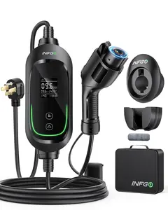 Level 2 EV Charger 40A, Adjustable Current & Delay, 240V 9.6KW, NEMA 14-50 Plug, Portable EV Home Charging Station, 25ft Charging Cable, For J1772 EV PHEV summervibes☀️
