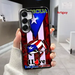 Phone Case for Samsung Galaxy S24 Plus S25 Ultra S23 Ultra S22+ Puerto Rico Frog Tribute Patterned Full Body Protection Anti-Scratch PC Smartphone Cover Cellphone Protective