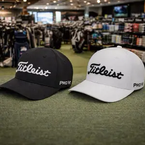 Golf Style Performance Cap Titleist, Black Adjustable Baseball Hat, Sport Outdoor Sun Hat for Men Women