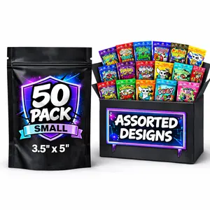 50 Pack Small (4" x 5") Assorted Decorative Storage Organizer Pouches – Resealable Packaging Bags