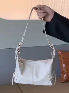 Cool Girl Leather Zipper Shoulder Handbag, Vintage European Style, New 2026 Design, Single Shoulder Crossbody Bag