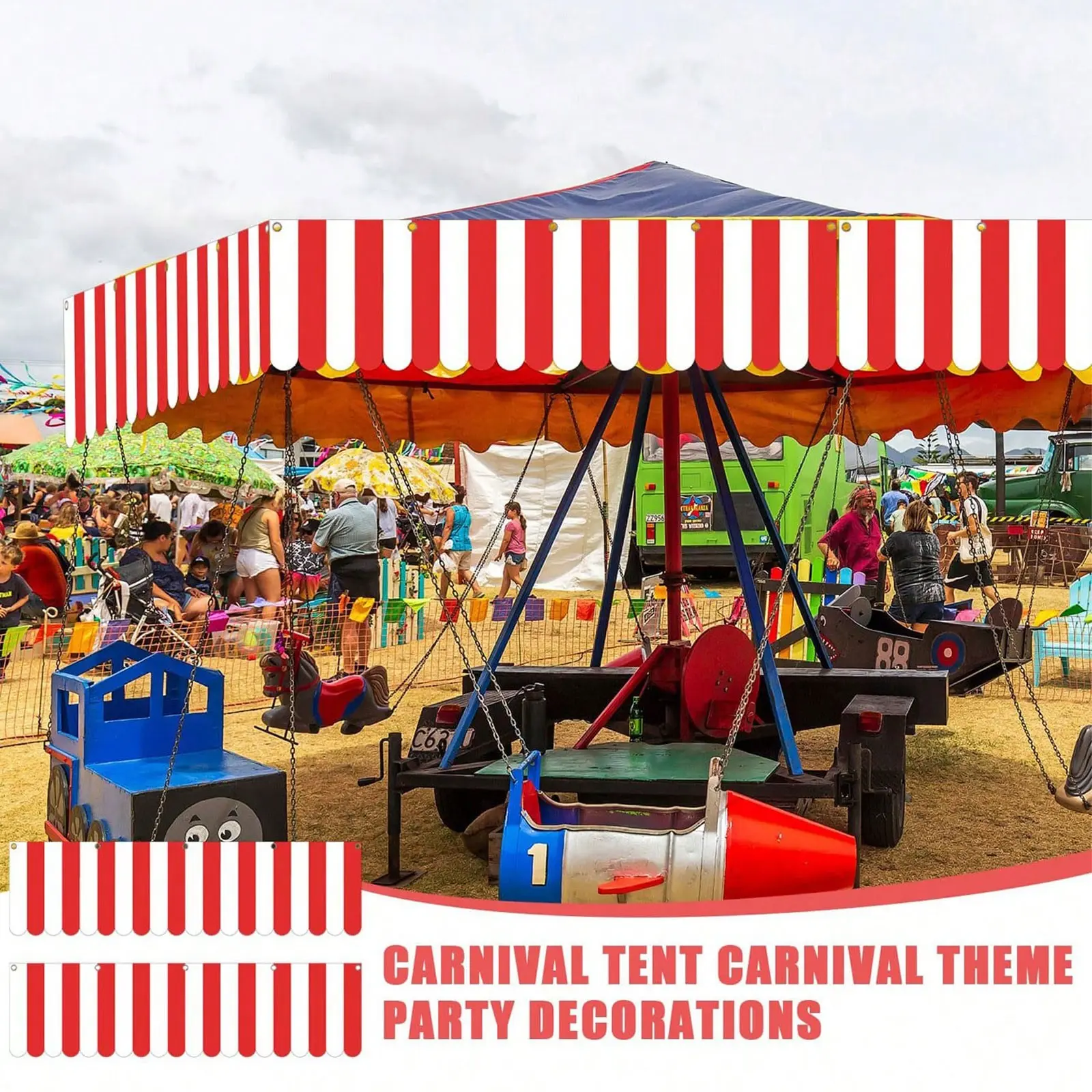 Carnival Tent Decor Set, Circus Hanging Decoration, Festival Banner, Food Stand Sign, Pirate Theme Summer Birthday Party, Party Supplies, Party Decorations, Decorative Gifts, &, 9.84ft X 78.74ft