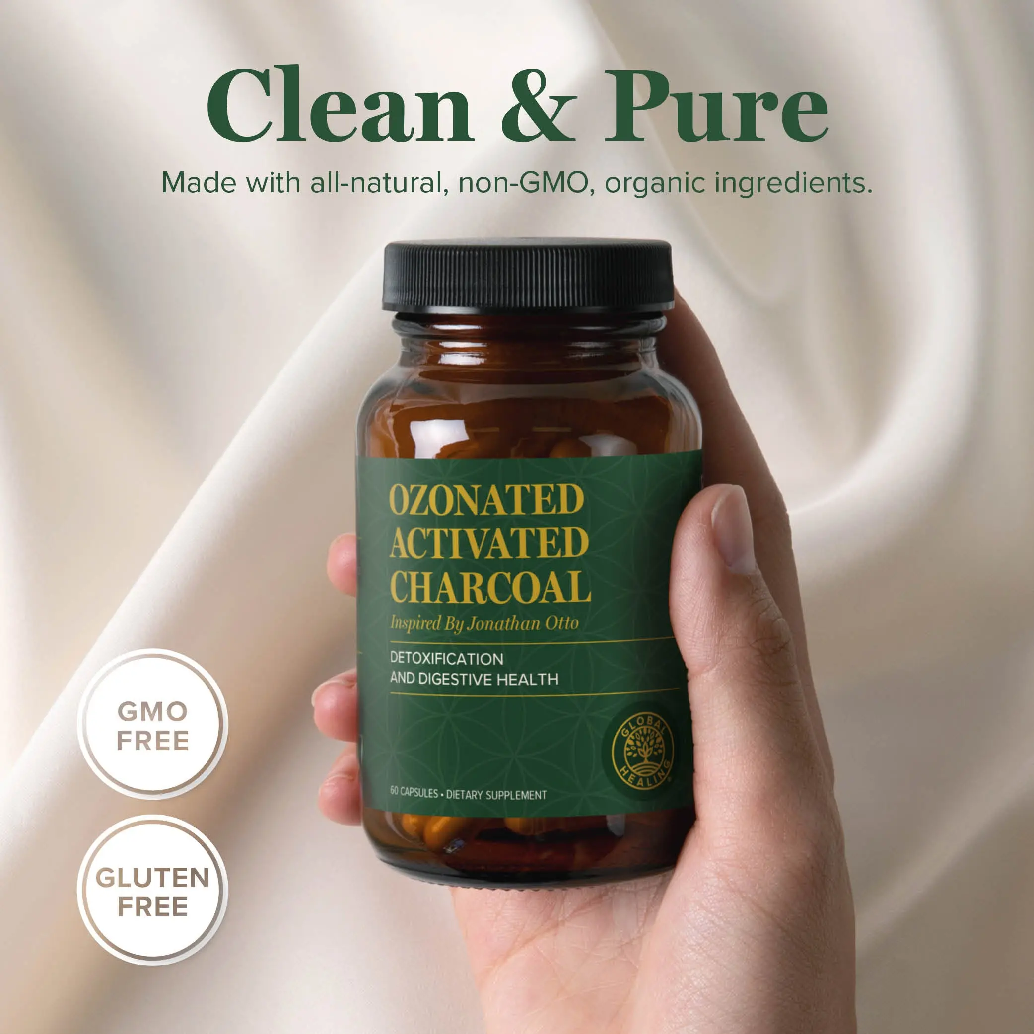 Global Healing Ozonated Activated Charcoal - 60 Capsules