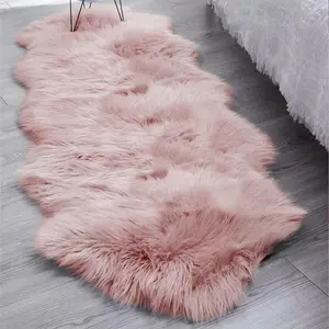 Solid Color Soft Fluffy Large Rug, Soft Area Rug, 1 Count  Non-slip Imitation Cashmere Floor Carpet, Indoor Decorative Mat for Home Living Room Bedroom Bedside, Soft Fluffy Rugs