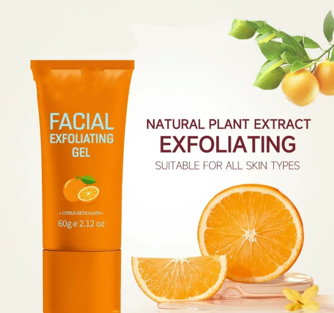 Facial Exfoliating Gel - 60g Moisturizing Formula Exfoliate for Face, Dead Skin Remover, Face Scrubs & Peels, All Skin Types, Single Item Skincare Product