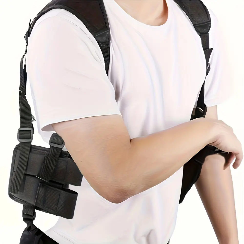 Tactical Shoulder Holster - Tactical Equipment with Adjustable Shoulder Straps, Secure Closure, Waterproof Nylon, Double Mag Slots, Durability and Protection for Hunting, Universal Holster, Hunt Gear Accessories, Outdoor Sports, Dual Magazine Pouches, Mat