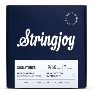 Stringjoy 9-60 7-String Heavy Bottom Super Light Gauge Signatures - Nickel Wound Electric Guitar Strings