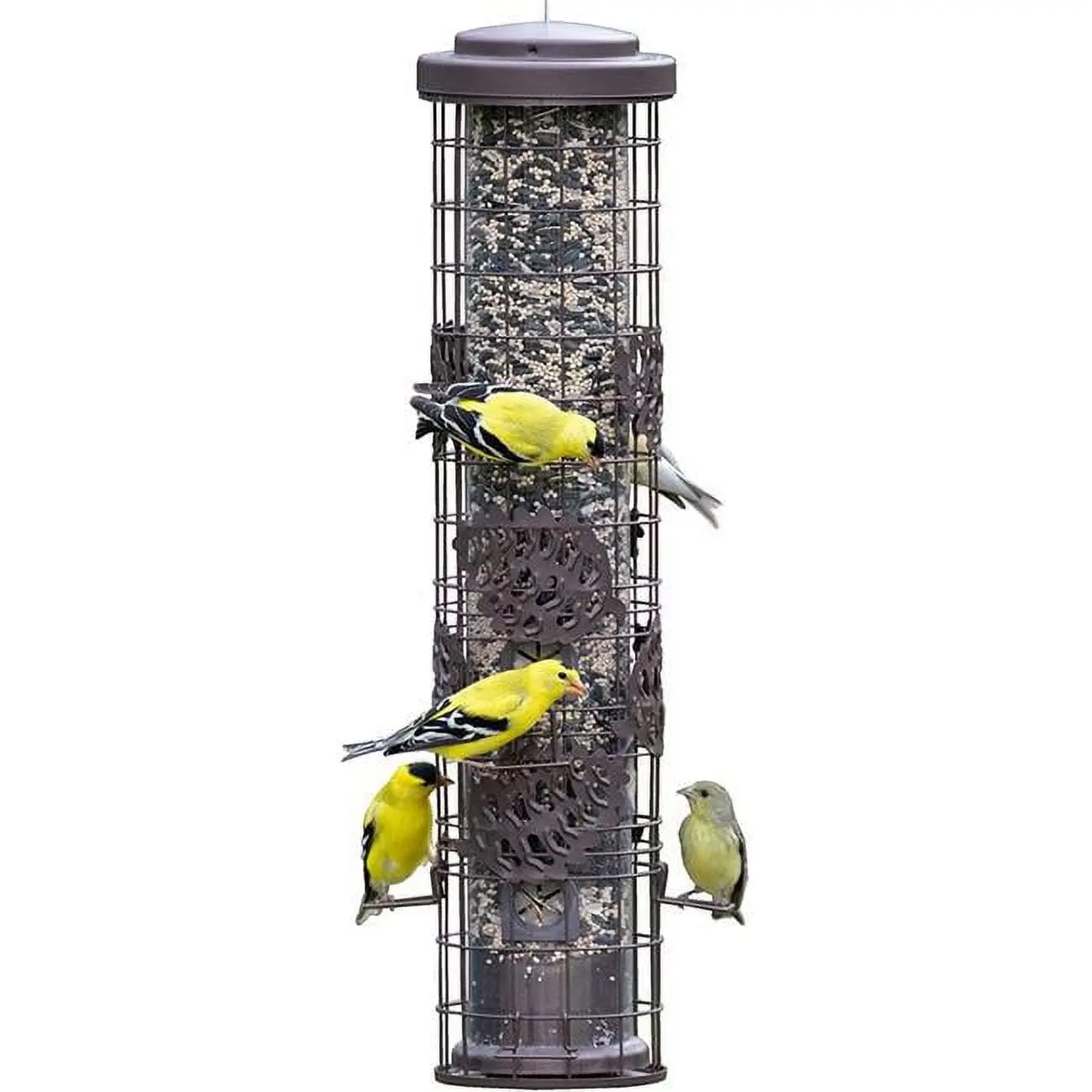 Woodstream SBG101 Squirrel-Be-Gone Max Pinecone Bird Feeder, Metal Frame, Flexport Port, 1.75 lbs Seed Capacity