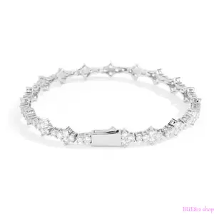 6.5mm Classic Tennis Bracelet, 18K Gold Tone Cubic Zirconia, Unisex Dainty Jewelry, Adjustable Layering Wristband for Men & Women, Daily Wear, Party, Birthday & Holiday Gift