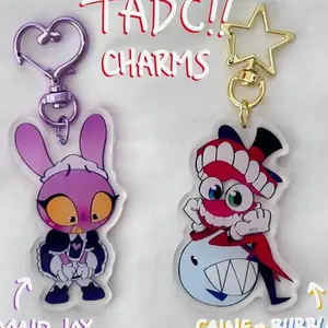 The Amazing Digital Circus Acrylic Keychain | Maid Jax, Caine/Bubble